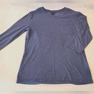 Patagonia Womens Organic Cotton Navy 3/4 Long Sleeve Top